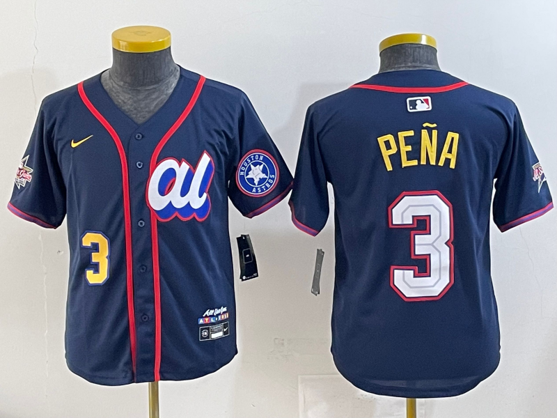 Youth 2025 Houston Astros #3 Pena Drak Blue All star Nike MLB Jersey style 002->los angeles dodgers->MLB Jersey